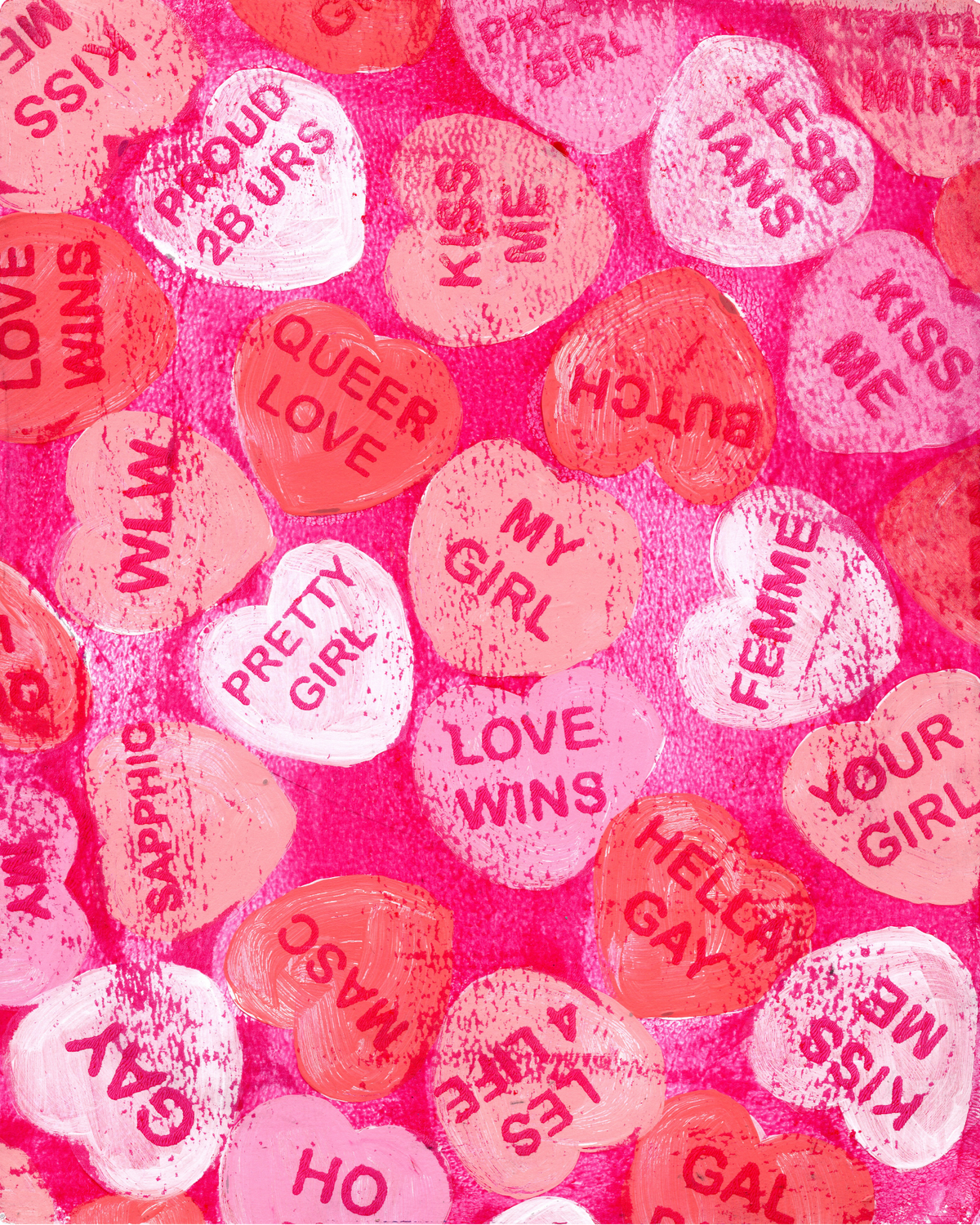 Pretty Girls Lesbian Conversation Hearts